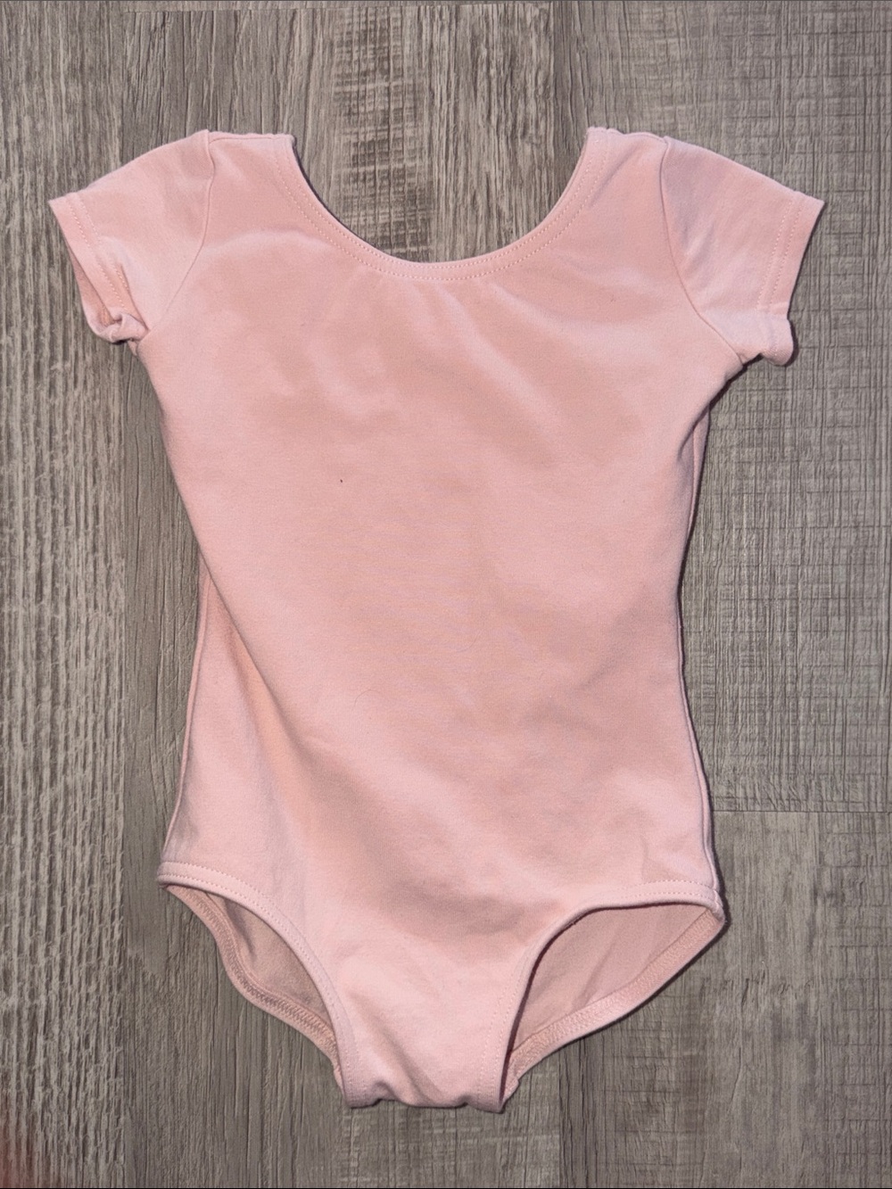 Classic Pink Short-Sleeve One-Piece Leotard for Toddlers